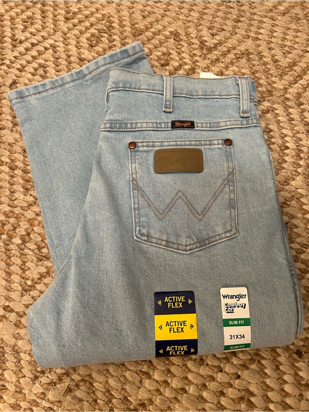 Wrangler Men’s Light Blue Slim Fit Jeans - Cowboy Cut